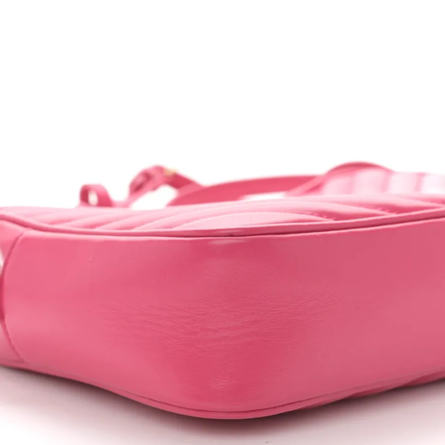 Saint Laurent Medium Lou Camera Bag Fuxia Monogram Calfskin Matelasse Leather Aged Gold Hardware