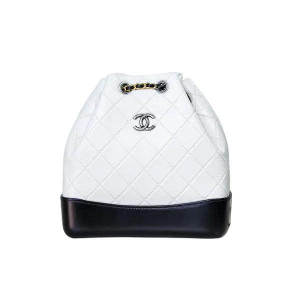 Chanel Black / Blue / White / Pink / Milk tea color Quilted Leather Backpacks - Image 10