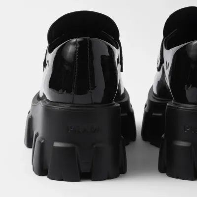 PRADA Black Monolith patent leather Loafers