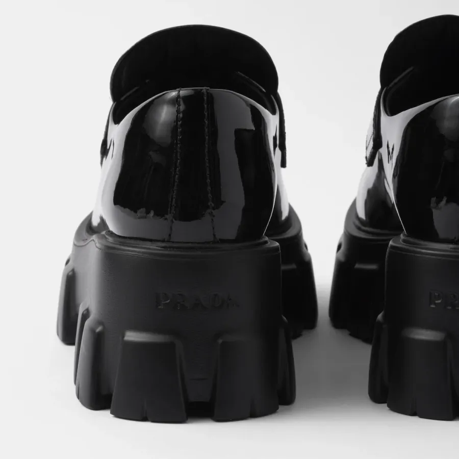 PRADA Black Monolith patent leather Loafers