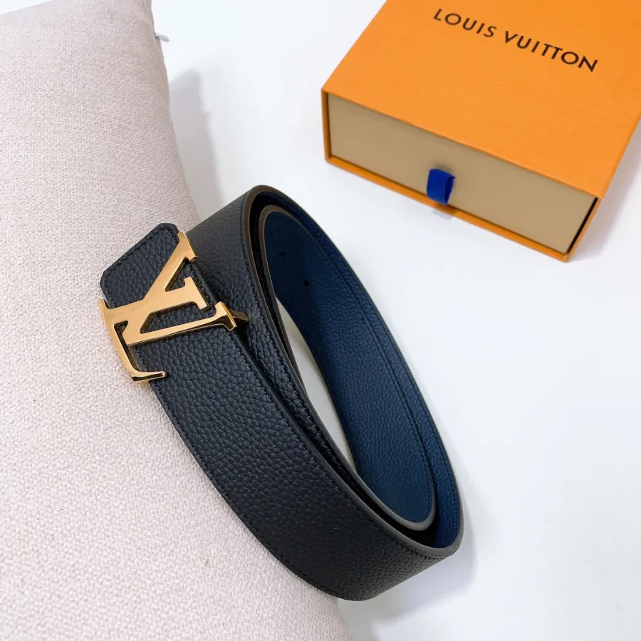 Louis Vuitton Men's Initiales Reversible Belt In Black./Brown/Orange/Blue/Beige Calfskin With Gold/Silver Hardware 40mm