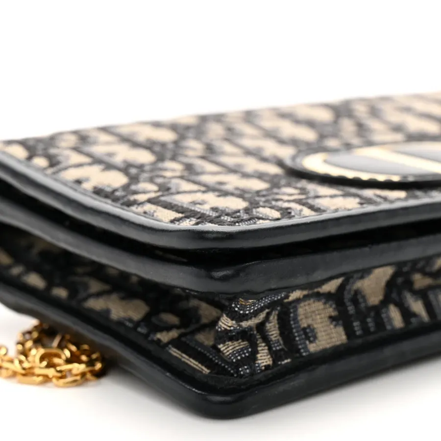 Dior Montaigne 30 2-in-1 Pouch Blue Dior Oblique Canvas Gold Hardware