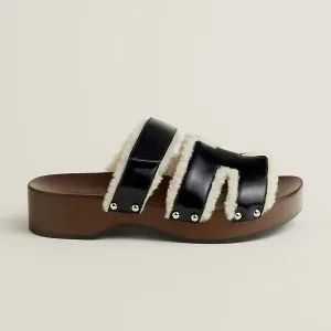 HERMES  Kos Slippers High-heeled slippers Black High Heels Sandal