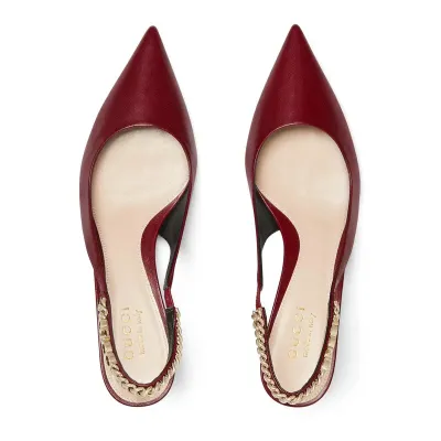 Gucci red pointed heels high heels shoes Rear lace up high heels