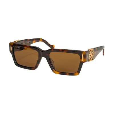Loewe square frame glasses white/black/black green/black rust/leopard green/leopard brown color Size 56口19-145