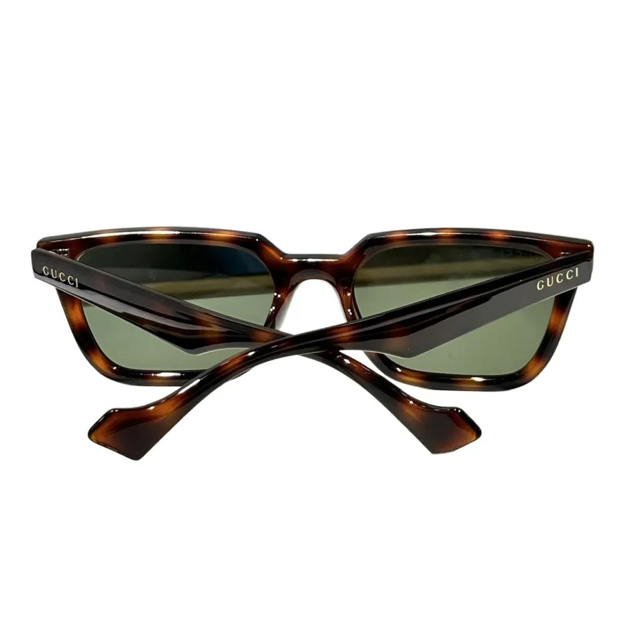 Gucci square frame glasses leopard/airy blue/black/leopard yellow color Size 55口19-145