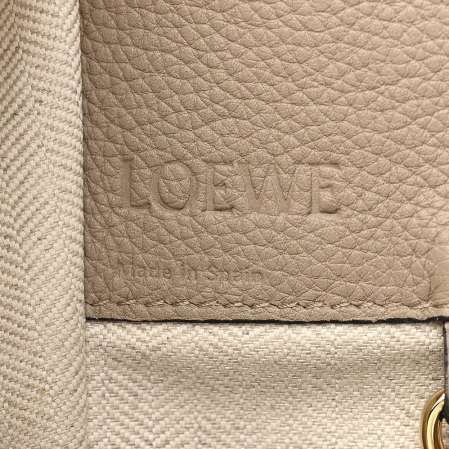 Loewe Hammock Shoulder Bag Medium Sand Mink Calfskin Leather Gold Hardware