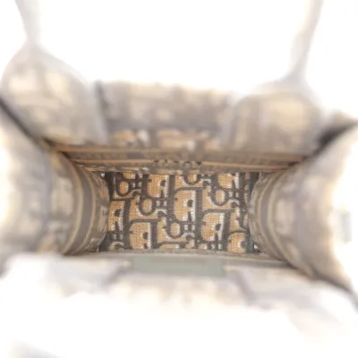 Dior Mini Book Tote Phone Bag Grey Oblique Canvas