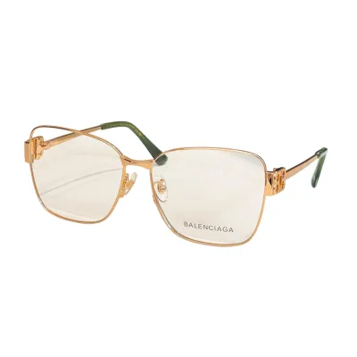 Balenciaga square frame glasses black gold/black silver/gold leopard/black/gun black/gold green/silver blue color transparent lens Size 57口17-140