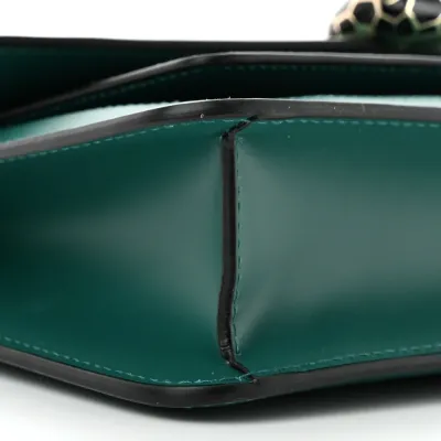 Bvlgari Small Serpenti Forever East West Shoulder Bag Mint Green Calfskin Leather Gold Hardware