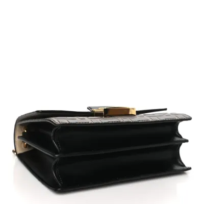 Fendi Small FF 1974 Embossed Kan U Shoulder Bag Maya/Black Bi-Color Liberty Vitello Leather Gold Hardware