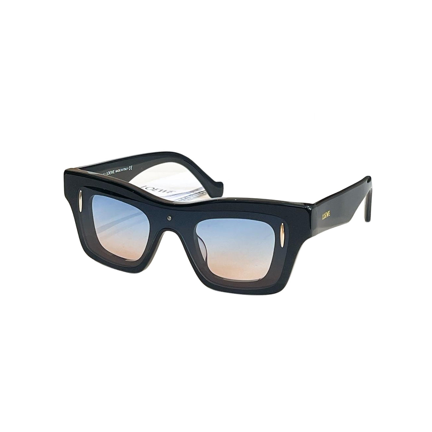 Óculos de armação quadrada Loewe azul laranja/preto marrom/preto sépia/branco/marrom leopardo/verde leopardo Tamanho 54口16-145