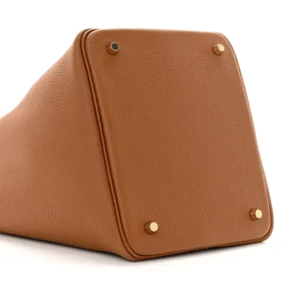 Hermès Picotin Lock 22 MM Brown Taurillon Clemence Leather Gold Hardware