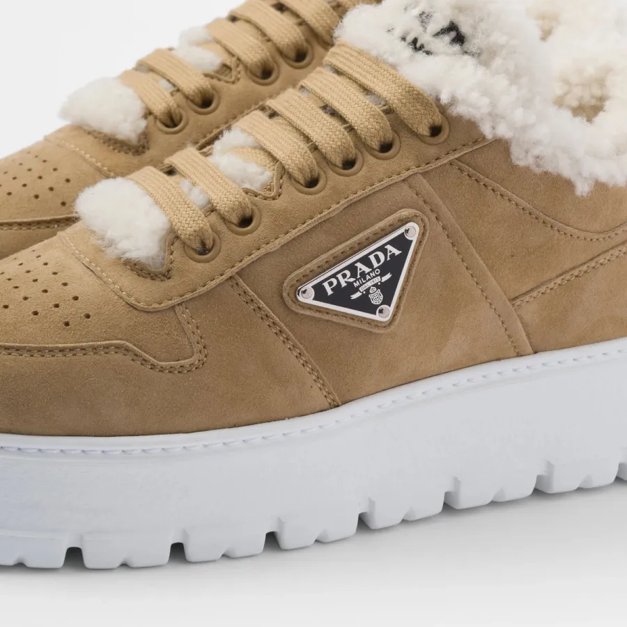 PRADA brown Suede running sneakers