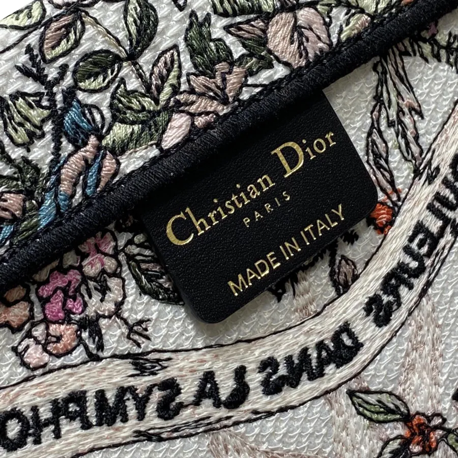 Dior Medium Dior Book Tote Ecru Multicolor 4 Saisons Printemps Soleil Embroidered Canvas