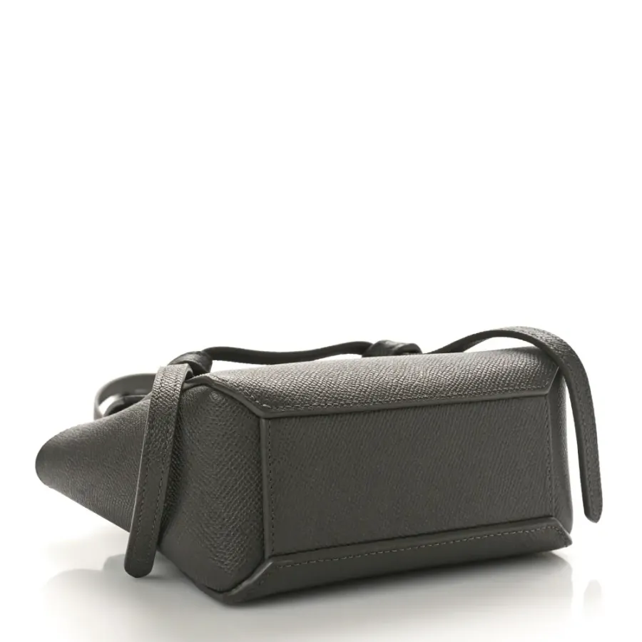 Celine Pico Belt Bag Grey Grained Calfskin Leather Gold Hardware