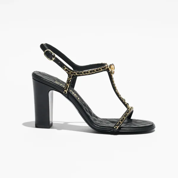 Chanel Black High Heels Sandal