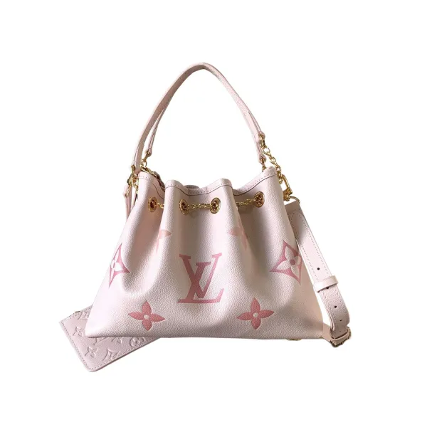 Louis Vuitton Bundle Bicolor Monogram Empreinte Cowhide Leather Tourtelle Pink/Grey Cream With Gold Hardware