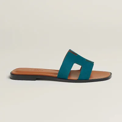 HERMES Oran Deep blue Slippers