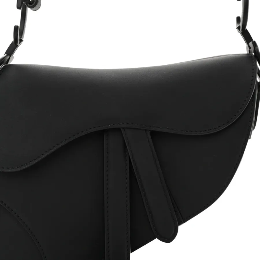 Dior Mini Saddle Bag Black Ultra Matte Calfskin Leather Matte Black Hardware