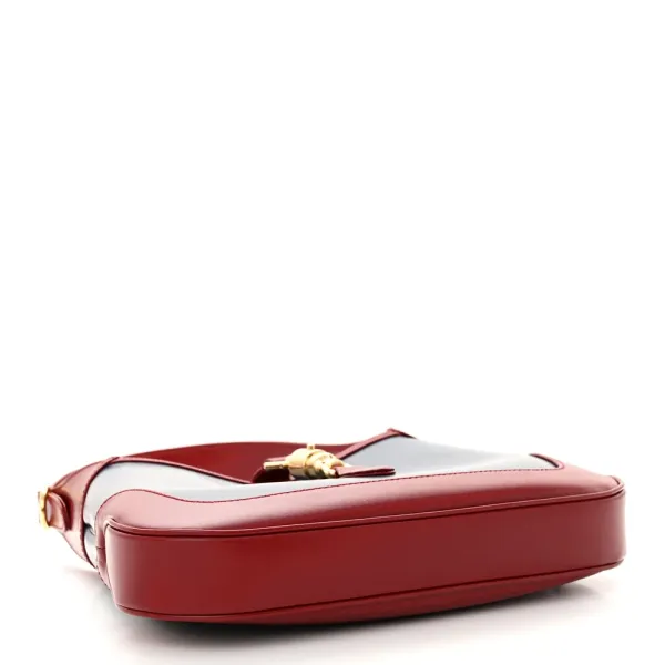 Gucci Small Bi-Color Jackie 1961 Hobo Blue Agata / New Cherry Red Boarded Dyana Lux Calfskin Leather Gold Hardware - Image 6