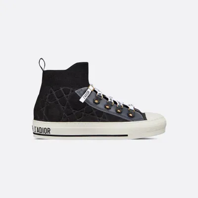Dior black thick bottom high bang sneakers
