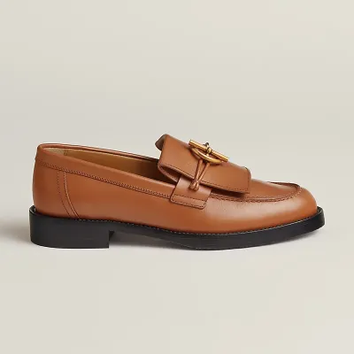 HERMES Impact Brown Loafers