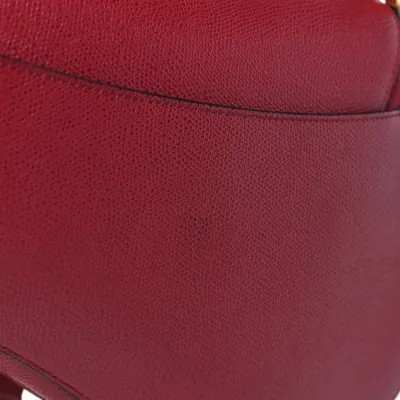 Dior Medium Saddle Bag Red Grained Calfskin Leather Brass Hardware