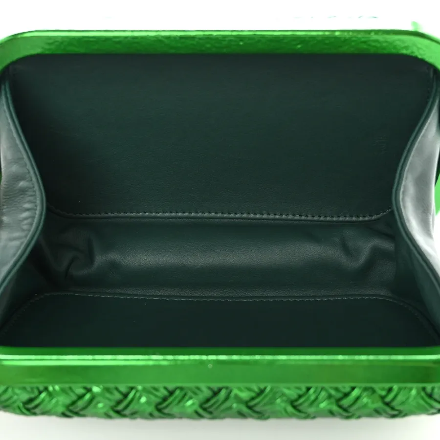 Bottega Veneta Mini Intrecciato Knot on Strap Metallic Envy Calfskin Leather