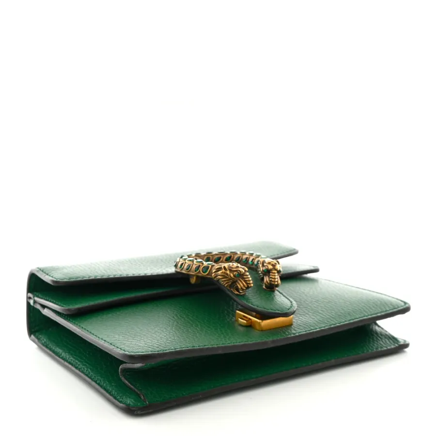 Gucci Mini Dionysus Shoulder Bag Emerald Calfskin Leather Aged Silver Hardware