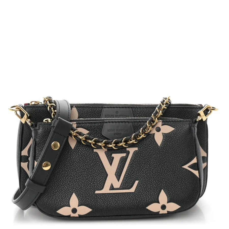 Louis Vuitton Multi Pochette Accessoires PM Black/Beige Giant Monogram Empreinte Leather Gold Hardware