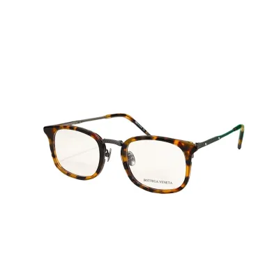 Bottega Veneta square frame glasses grey leopard/leopard/black/grey color Size 50口23-145