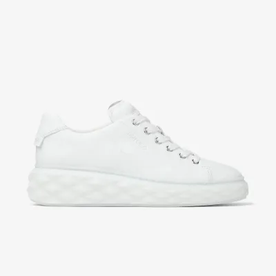 JIMMY CHOO White leather low platform sneakers