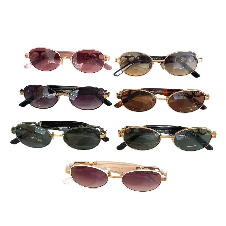 Celine Oval glasses eggplant/green gold/pink/leopard/green/white/black color Size 56口23-140