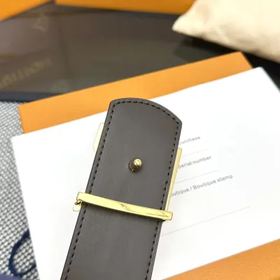 Louis Vuitton Men's Dimension Reversible Belt In Brown/Black Calfskin With Gold/Silver Hardware 40mm