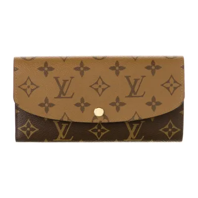 Louis Vuitton Medium Emilie Wallet Monogram Coated Canvas Gold Hardware