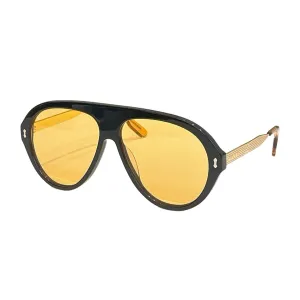 Gucci Pilot shape glasses black orange/black/black gold/leopard/leopard brown/tawny green color Size 61口13-145