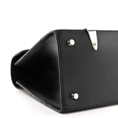 Goyard Saigon PM Black Goyardine Canvas Silver Hardware