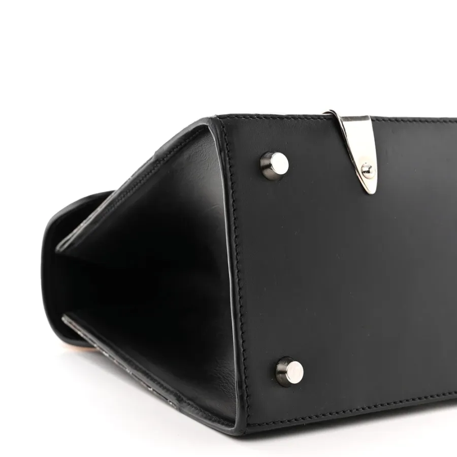 Goyard Saigon PM Black Goyardine Canvas Silver Hardware