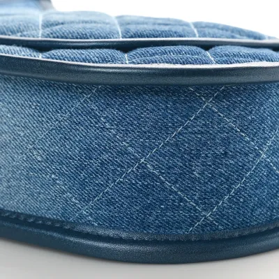 Chanel Hobo Medium Blue Quilted Washed Denim Aged Gold Hardware