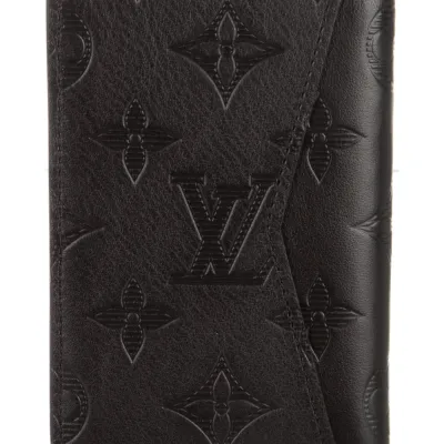 Louis Vuitton Small Pocket Organizer Black Monogram Calfskin Leather