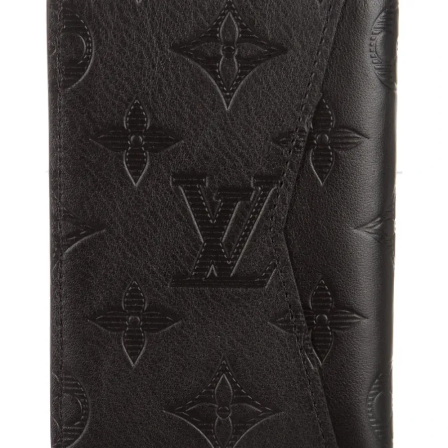 Louis Vuitton Small Pocket Organizer Black Monogram Calfskin Leather