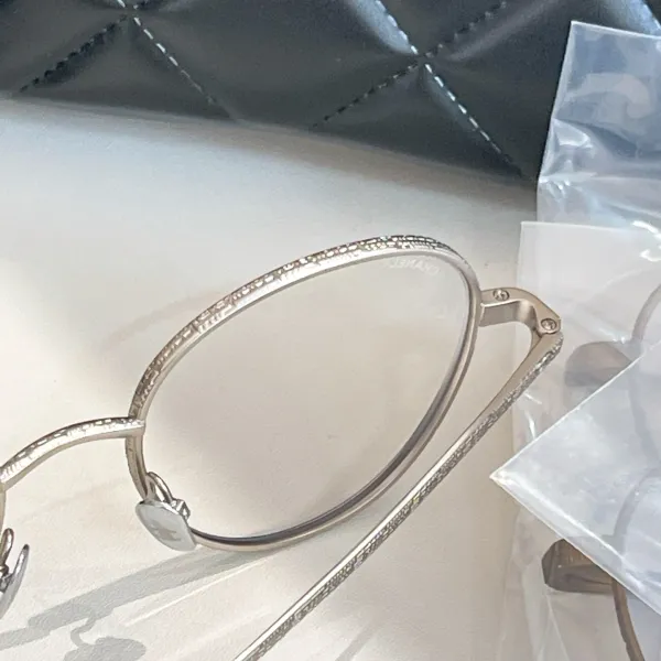CHANEL round frame glasses silver color SIZE50口19-140 - Image 3