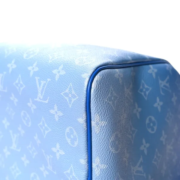 Louis Vuitton Clouds Keepall Bandoulière 50 Blue Monogram Canvas Silver Hardware - Image 4