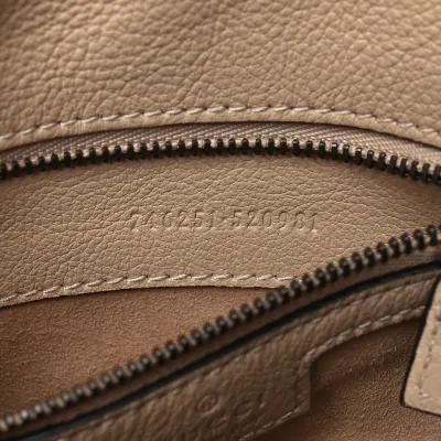 Gucci Small Diana Shoulder Bag Light Beige Textured Dollar Calfskin Leather Aged Gold Hardware