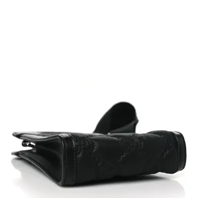 Gucci Mini Top Slip Handle Crossbody Bag Black Nylon & GG Enamel Calfskin Matelassé Leather Black Hardware