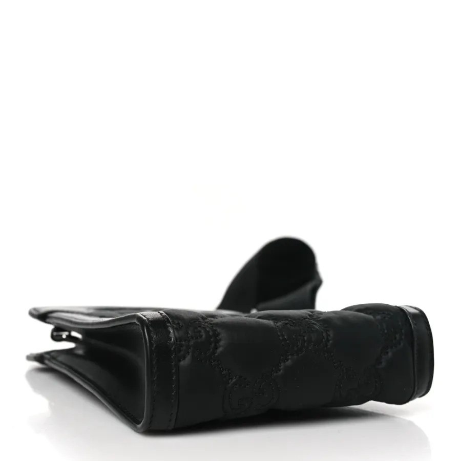 Gucci Mini Top Slip Handle Crossbody Bag Black Nylon & GG Enamel Calfskin Matelassé Leather Black Hardware