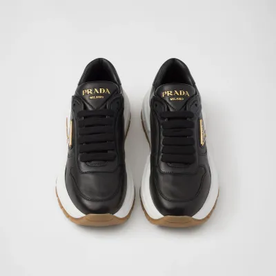 PRADA Black leather sneakers