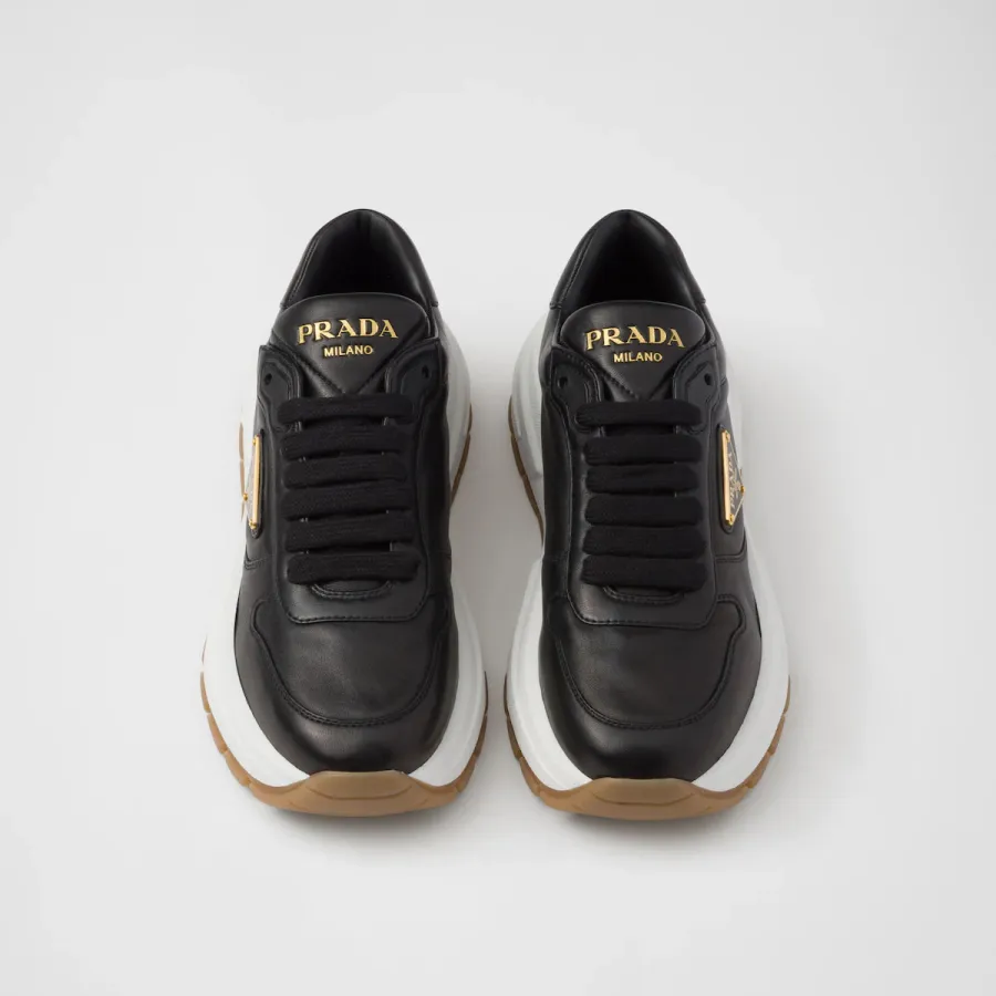 PRADA Black leather sneakers