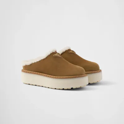 PRADA Cinnamon suede slippers